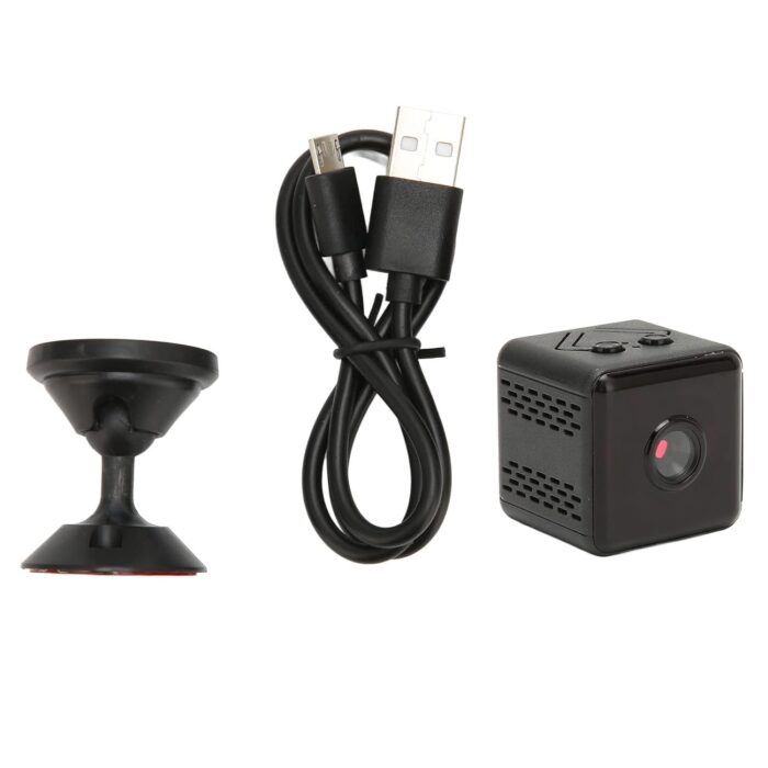 SPY CAMERA Small Nanny Cam, ABS Support Recording While Charging Mini Wireless Cameras Black for Businessmen for Office Indoor Security Camera