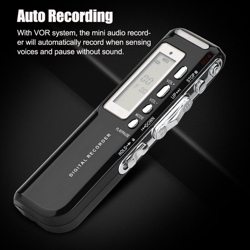 Mini Digital Voice Recorder with Mini LCD Display Inbuilt 8GB MicroSD Card Supportable Professional Audio Recorder MP 3 Player Record Microphone Sound Recording Device. - Image 4