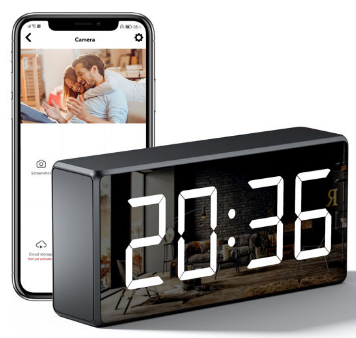 SPY CAMERA HD 1080P Hidden Spy WIFI Security Camera Mini Recorder Build in WIFI Wireless Bluetooth Speaker Music Player Electronic Clock Can be controlled and viewed in real-time Recording