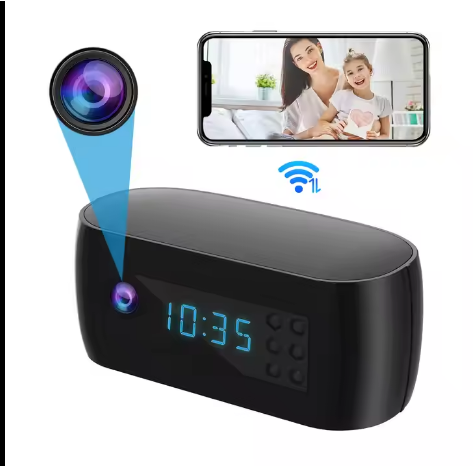 SPY CAMERA Clock 2MP IWFCAM APP Smart Clock Camera WiFi Clock Camera with Resolution Two-Way Audio Motion Detection IR Night Vision