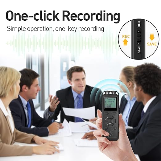 SPY CAMERA 16GB Digital Voice Recorder Voice Activated Recorder for Lectures Meetings Audio Recorder with Noise Reduction Recording Device External Microphone and Line in Recording A-B Repeat MP3 Speaker
