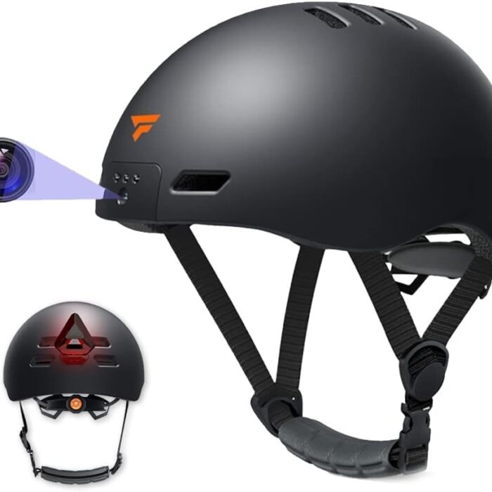 Smart Bike Helmet for Adult, Helmet with Camera, Helmet Video Recorder with Security Lights for Safe Riding Motorcycle