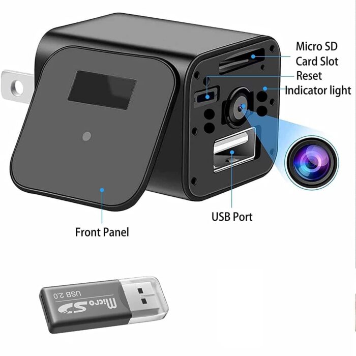 Spy Camera Charger Hidden Camera Mini Spy Camera 1080P USB Charger Camera Hidden Spy Camera Hidden Nanny Cam Hidden Spy Cam Hidden Cam Surveillance Camera Full HD