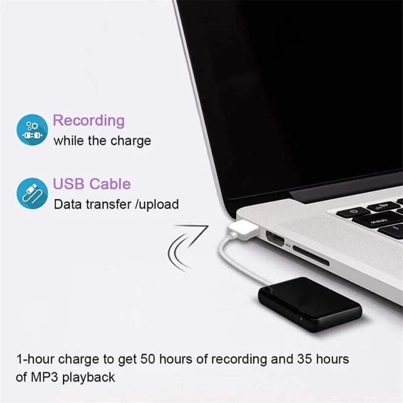 Mini Small Spy Voice Audio Recorder Super Long Storage Capacity 16GB | up to 10 Hours Recording | Date & Time Stamp | Easy to Use | Crystal Clear Digital Recording Mp3 Player (16GB) - Image 2